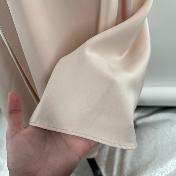 Gal Meets Glam Cream Marilyn Satin Fit & Flare Dress Pockets Size 16 - Picture 9 of 11